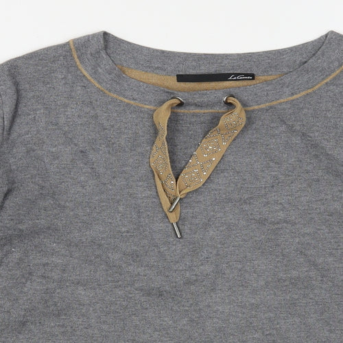 Le Comte Womens Grey  Viscose Pullover Sweatshirt Size 16