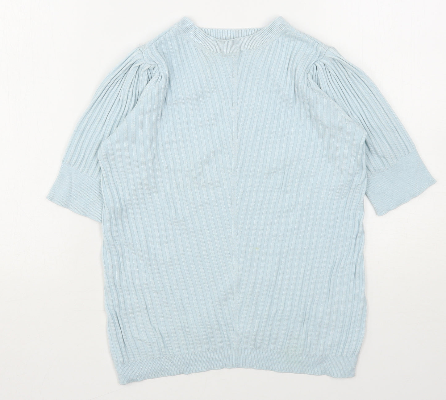 Marks and Spencer Womens Blue Round Neck  Viscose Pullover Jumper Size 6