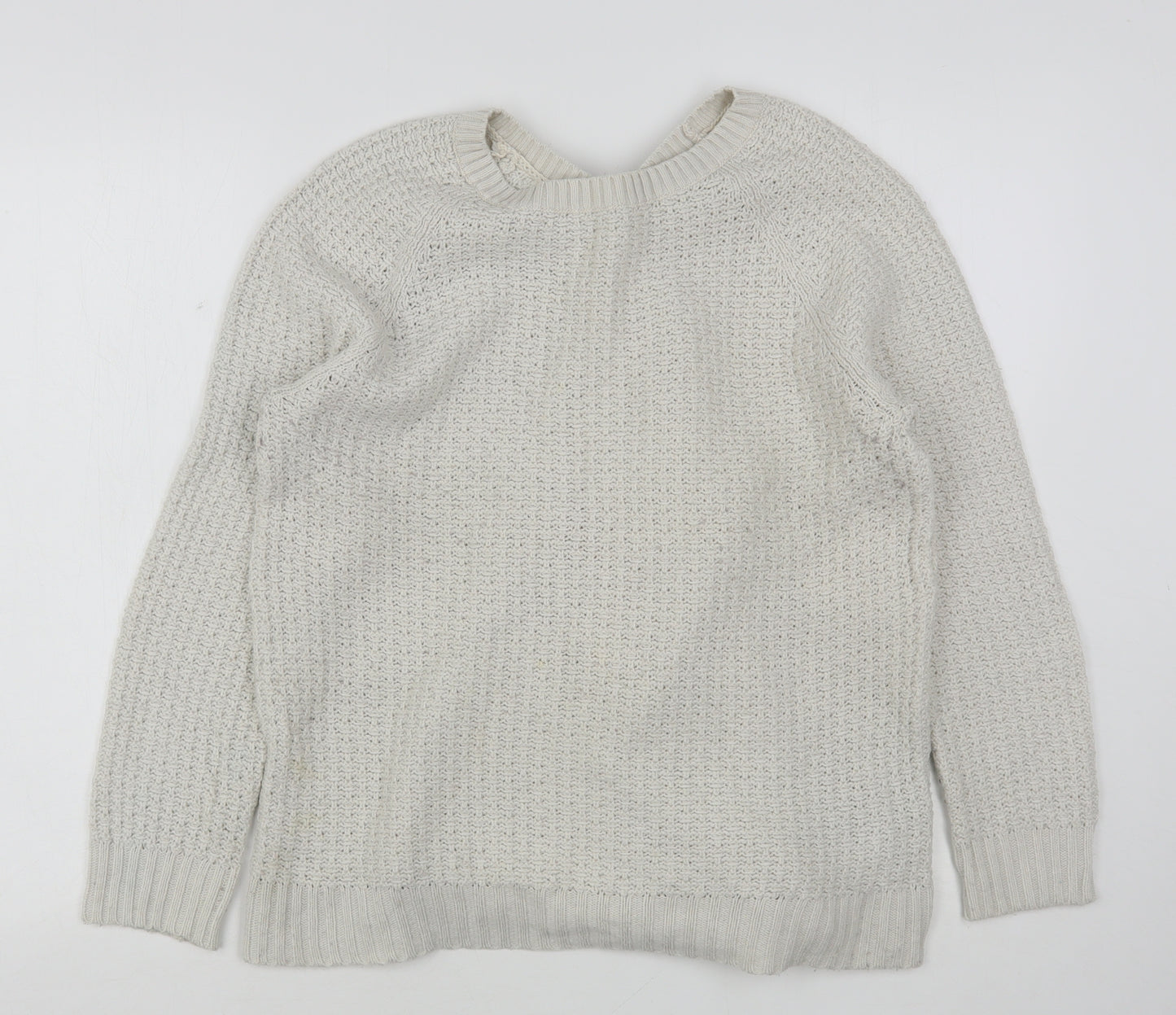 Monsoon Womens Ivory Round Neck  Acrylic Pullover Jumper Size M