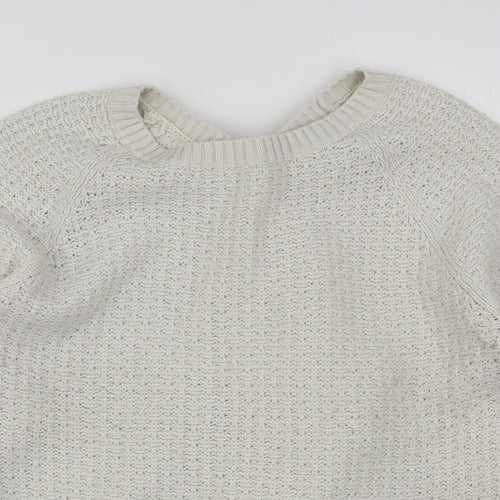 Monsoon Womens Ivory Round Neck  Acrylic Pullover Jumper Size M