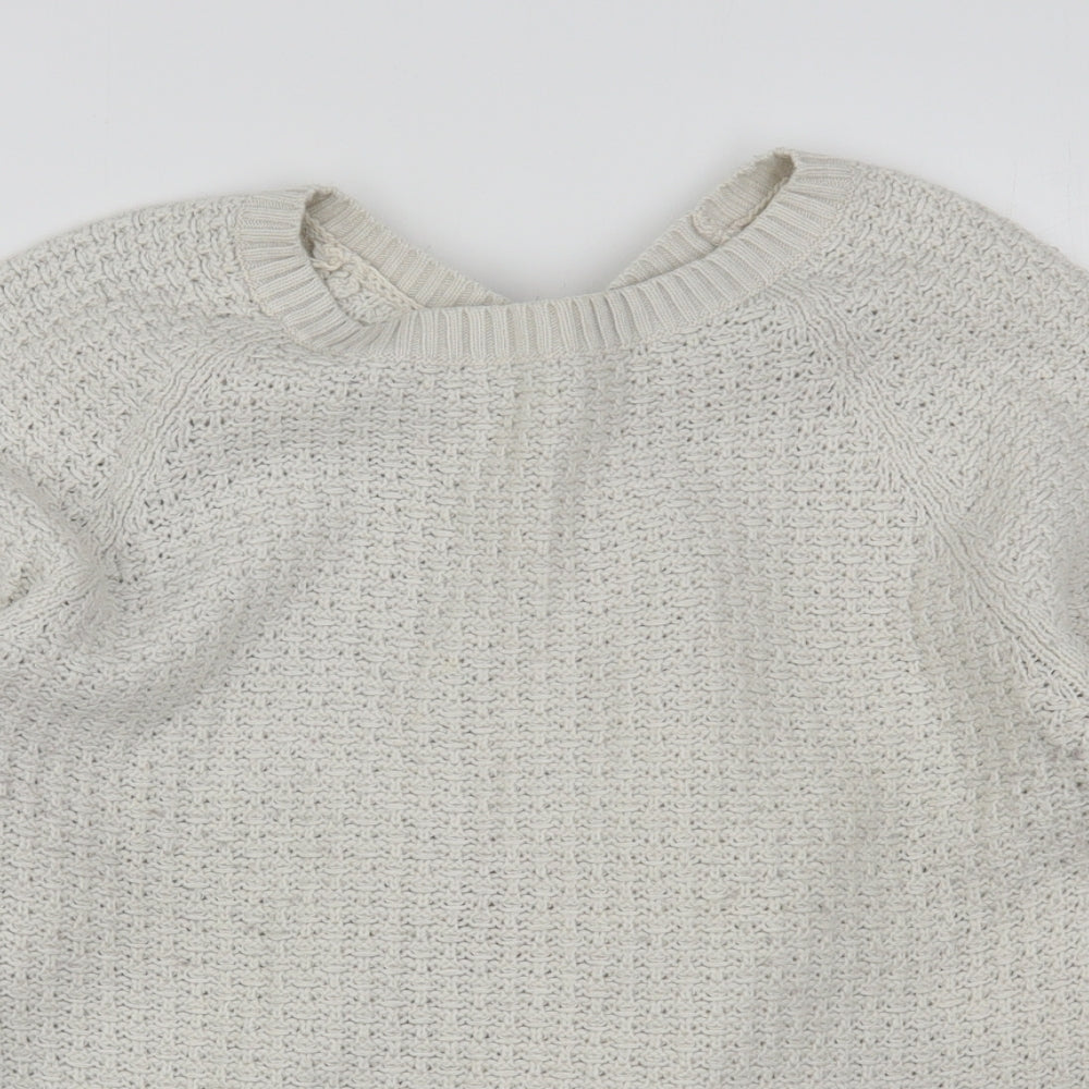 Monsoon Womens Ivory Round Neck  Acrylic Pullover Jumper Size M
