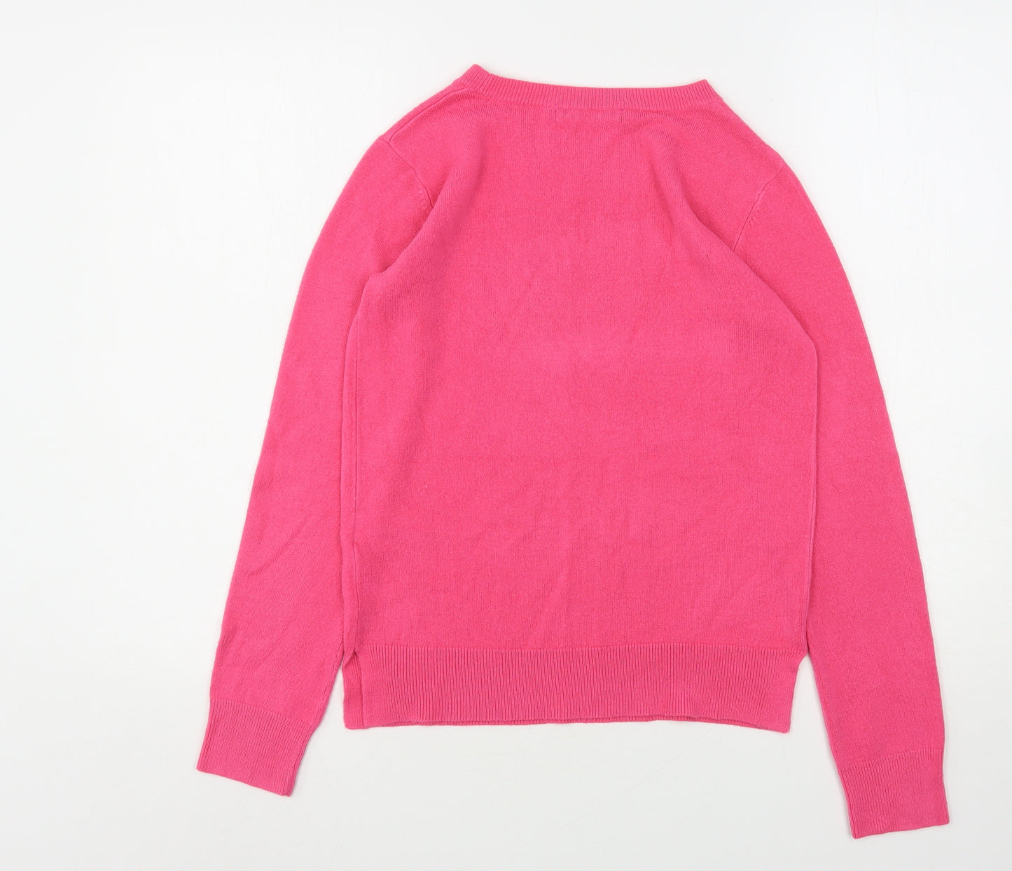 Marks and Spencer Womens Pink Round Neck  Acrylic Pullover Jumper Size 8