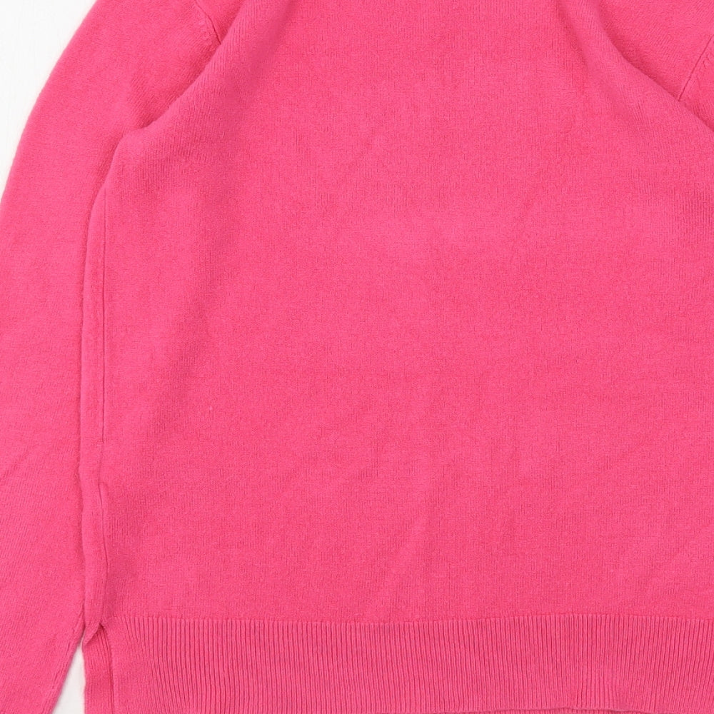 Marks and Spencer Womens Pink Round Neck  Acrylic Pullover Jumper Size 8