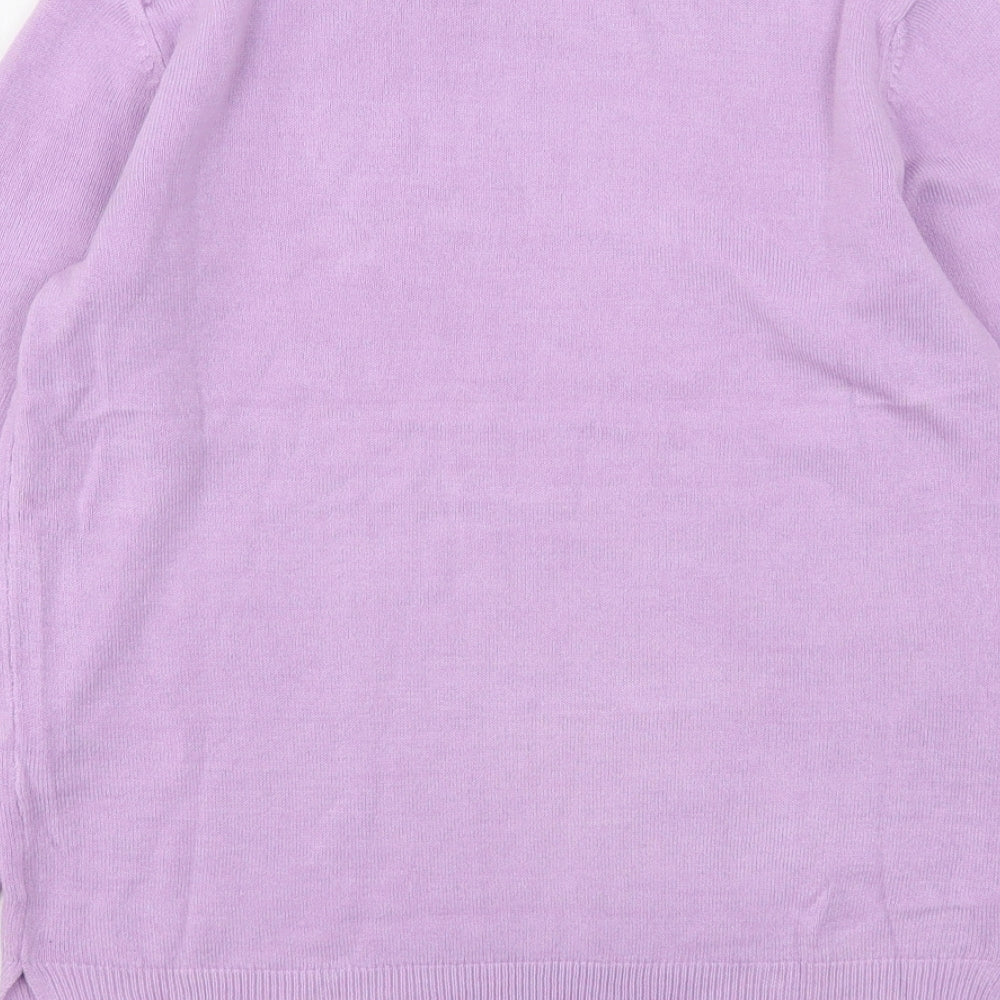 Marks and Spencer Womens Purple Round Neck  Acrylic Pullover Jumper Size 8