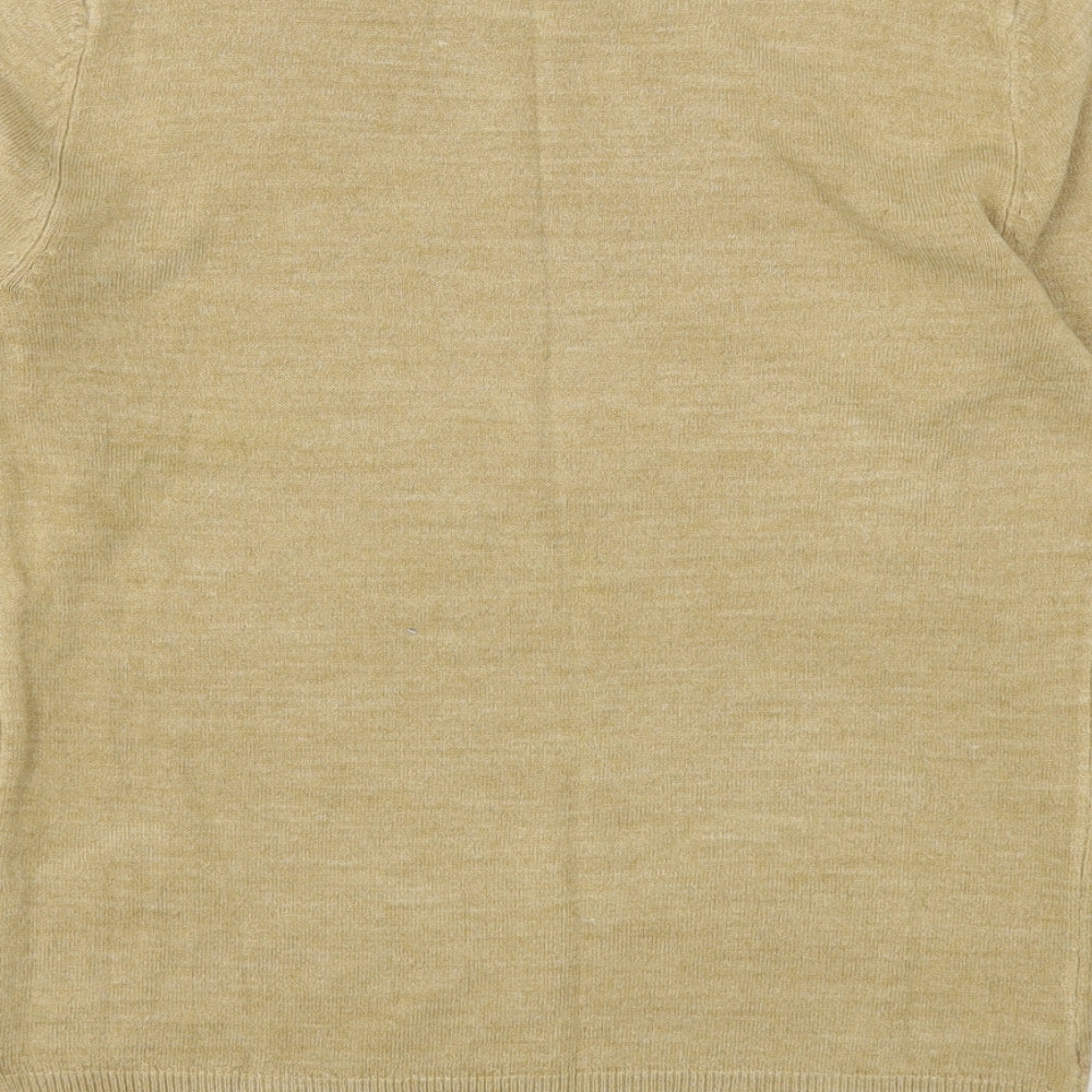 Marks and Spencer Womens Beige Round Neck  Acrylic Pullover Jumper Size 6