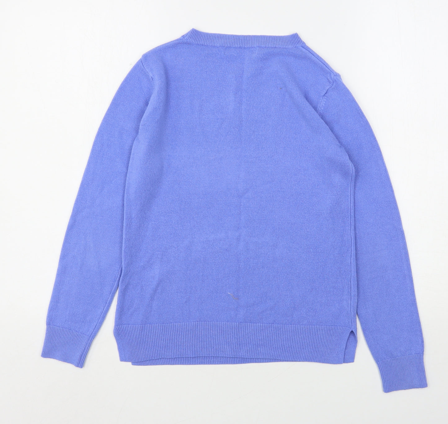 Marks and Spencer Womens Blue Round Neck  Acrylic Pullover Jumper Size 6