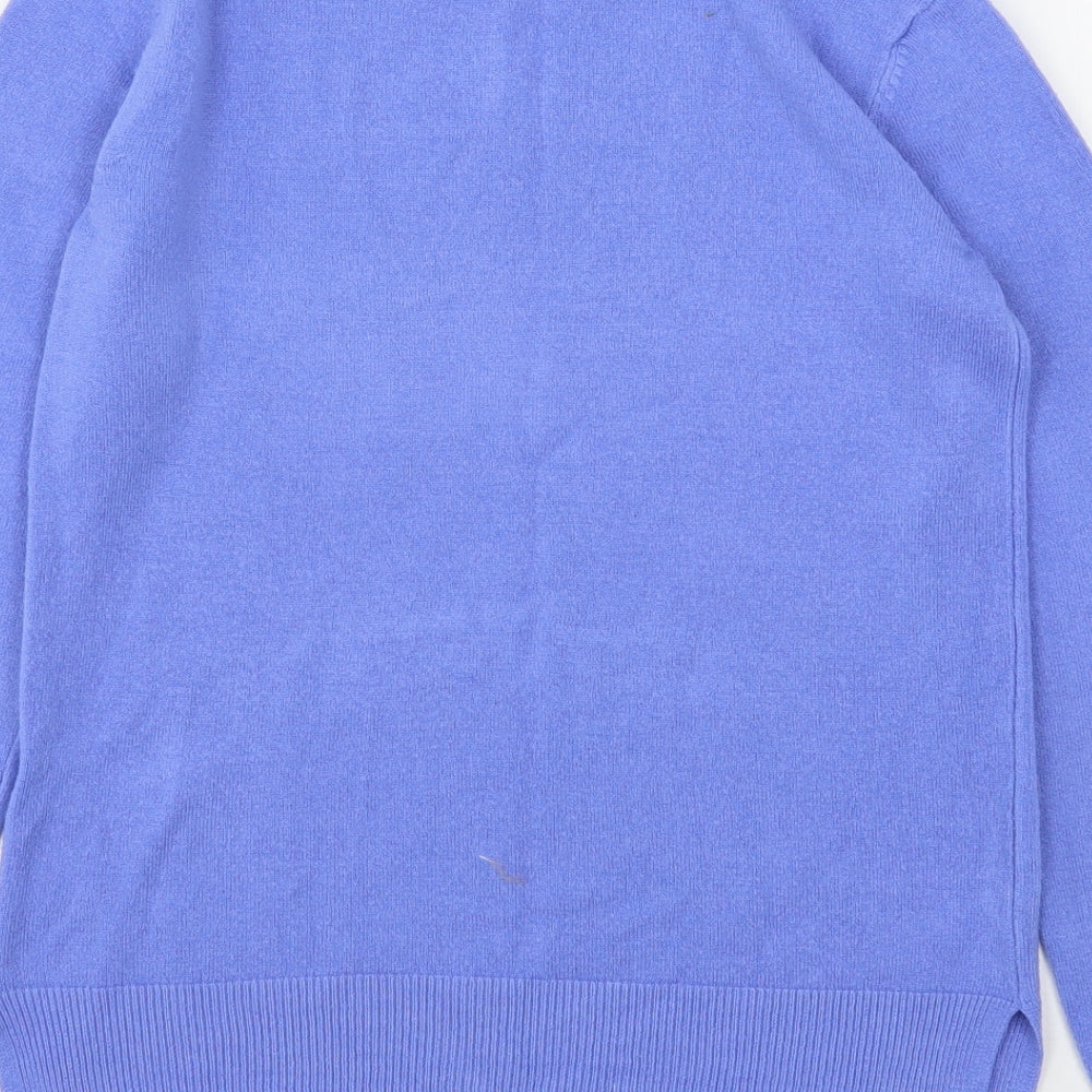 Marks and Spencer Womens Blue Round Neck  Acrylic Pullover Jumper Size 6