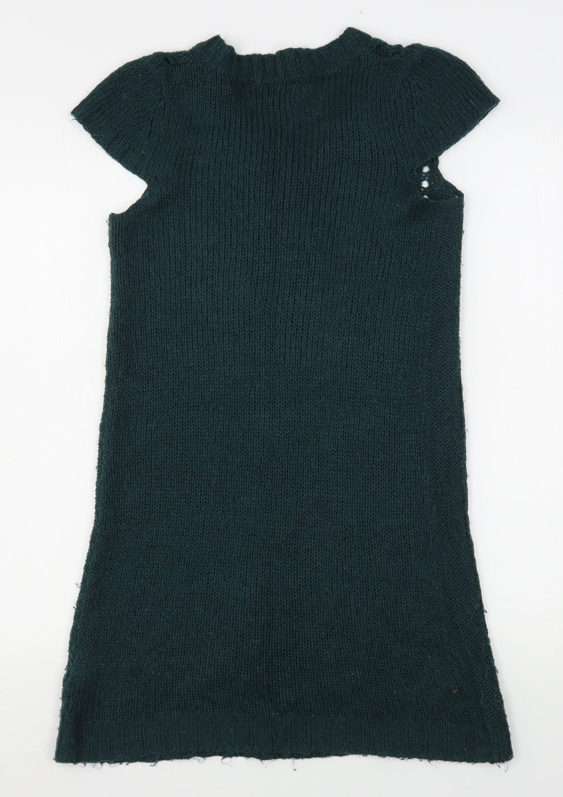 Apricot Womens Green Round Neck  Acrylic Pullover Jumper Size 8