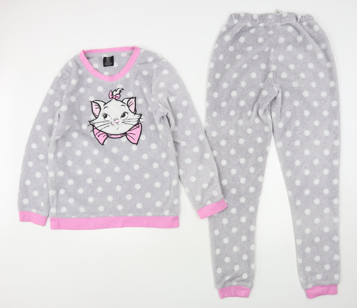 Love To Lounge Womens Grey Polka Dot Polyester Top Pyjama Set Size 10