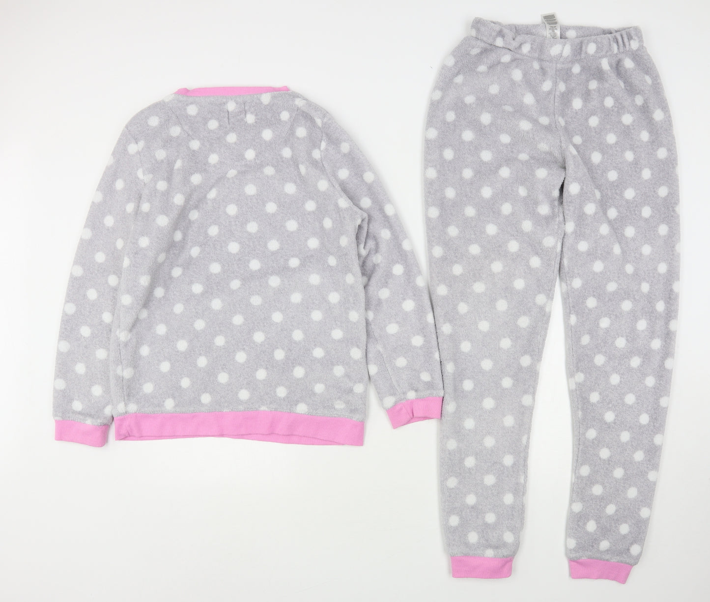 Love To Lounge Womens Grey Polka Dot Polyester Top Pyjama Set Size 10