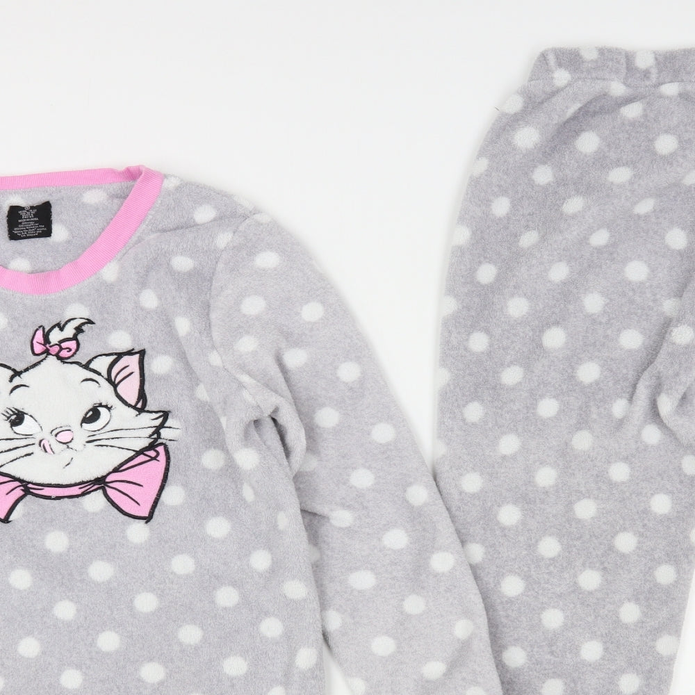 Love To Lounge Womens Grey Polka Dot Polyester Top Pyjama Set Size 10