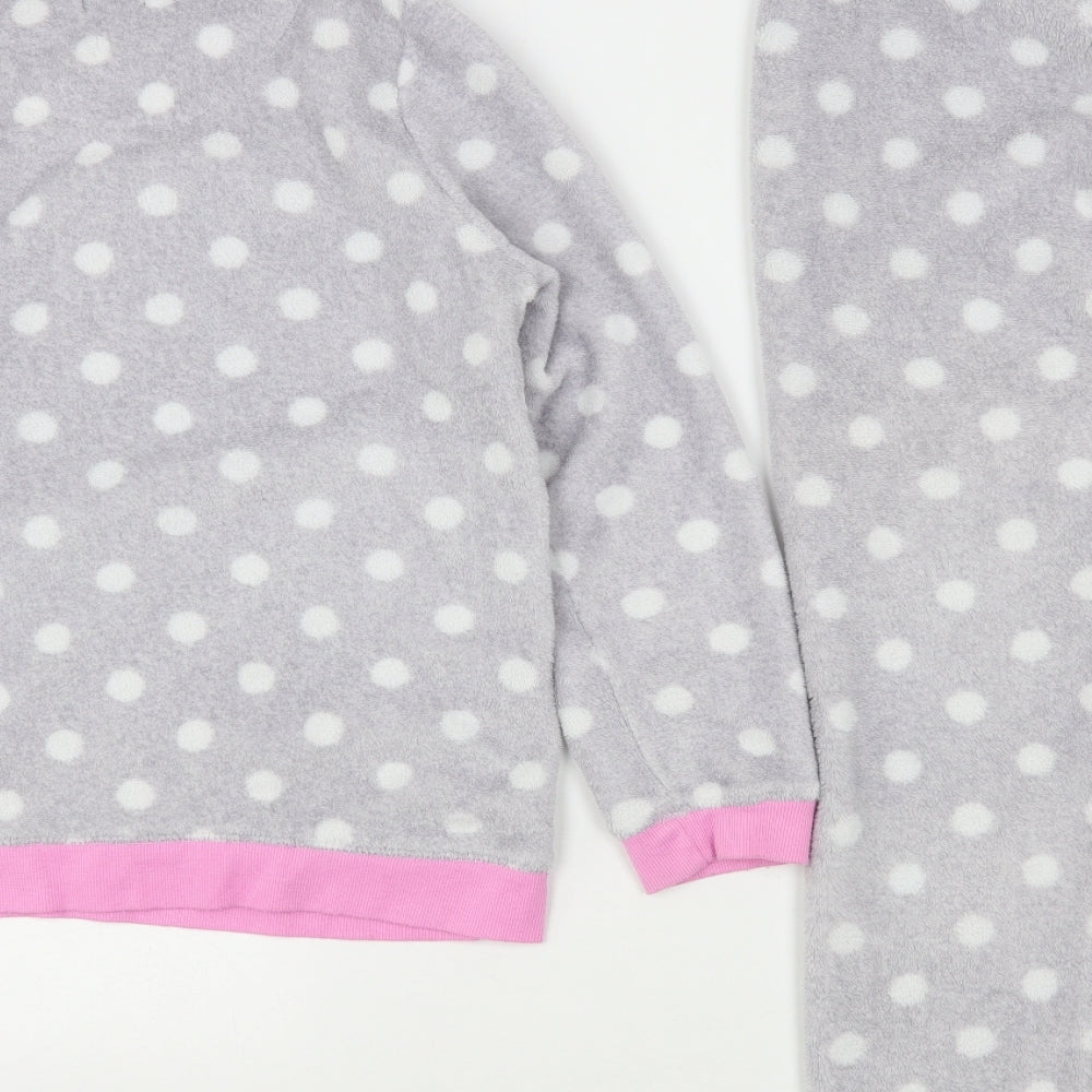 Love To Lounge Womens Grey Polka Dot Polyester Top Pyjama Set Size 10