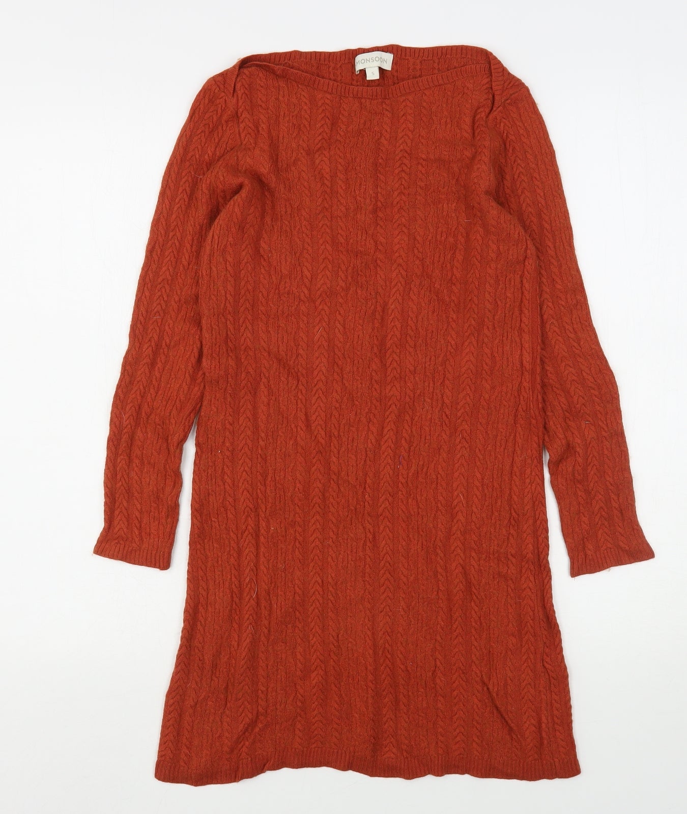 Monsoon Womens Brown Round Neck  Viscose Pullover Jumper Size S