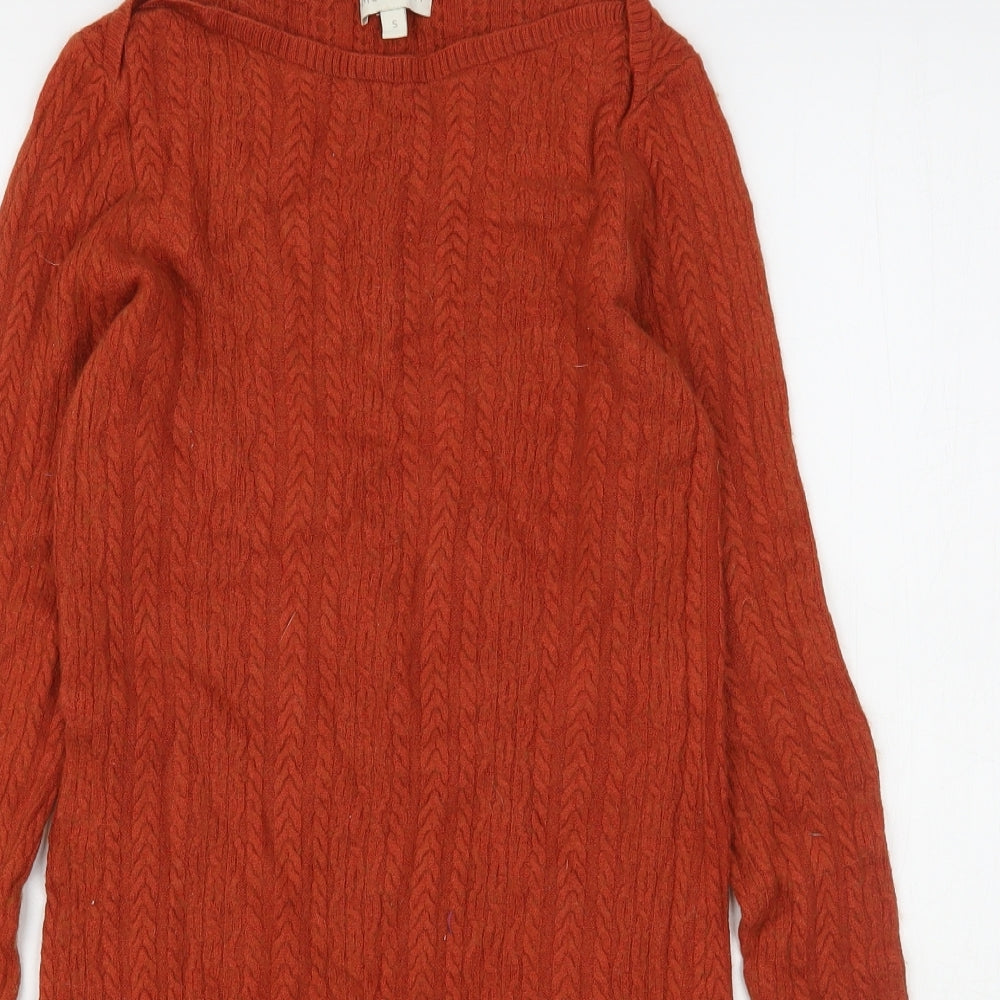 Monsoon Womens Brown Round Neck  Viscose Pullover Jumper Size S