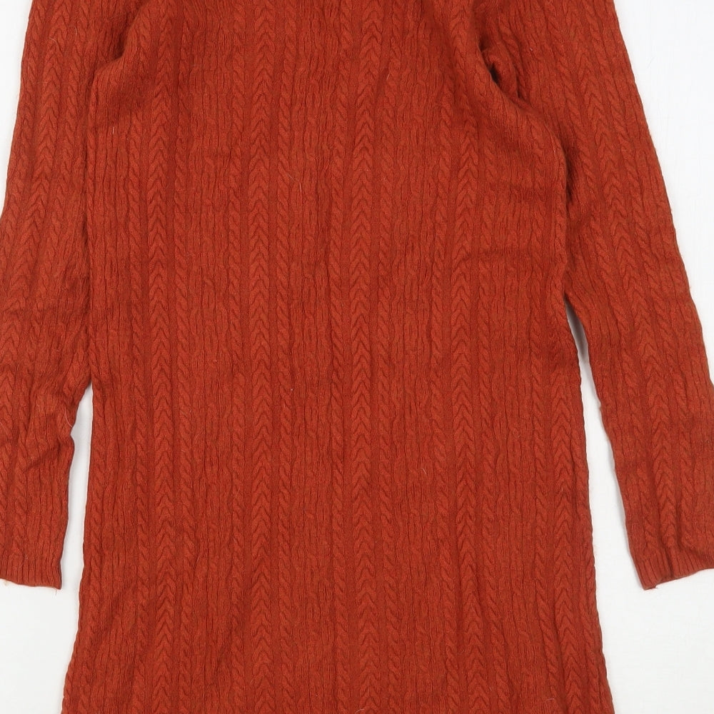 Monsoon Womens Brown Round Neck  Viscose Pullover Jumper Size S