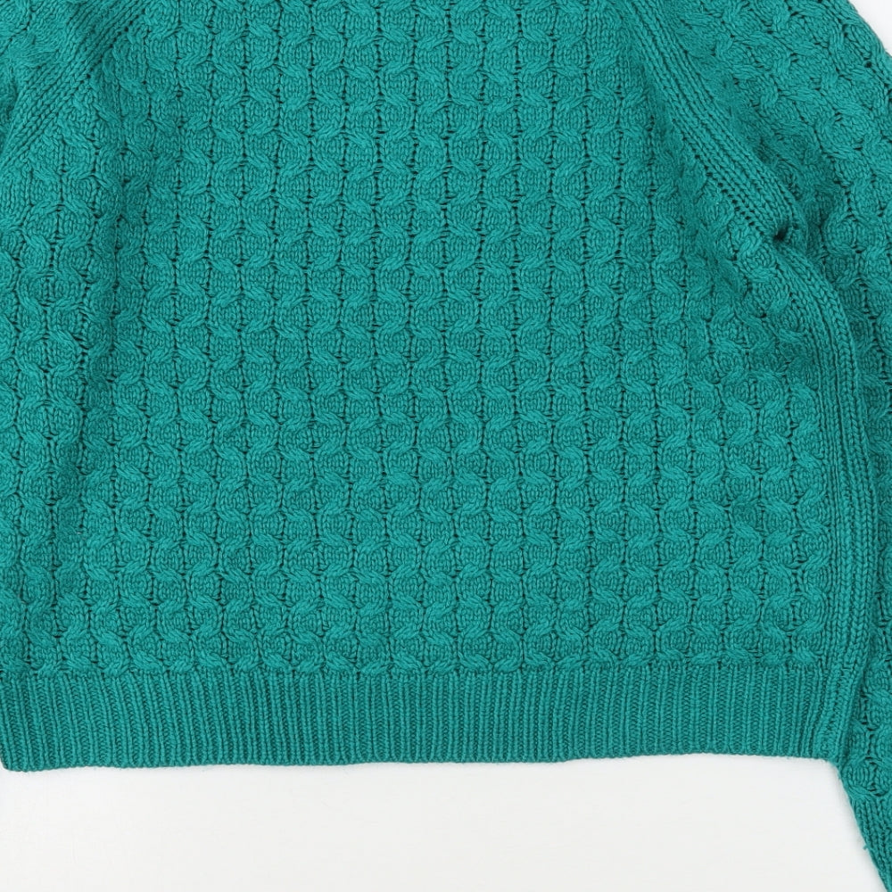 Red Herring  Womens Green Round Neck  Acrylic Pullover Jumper Size 14