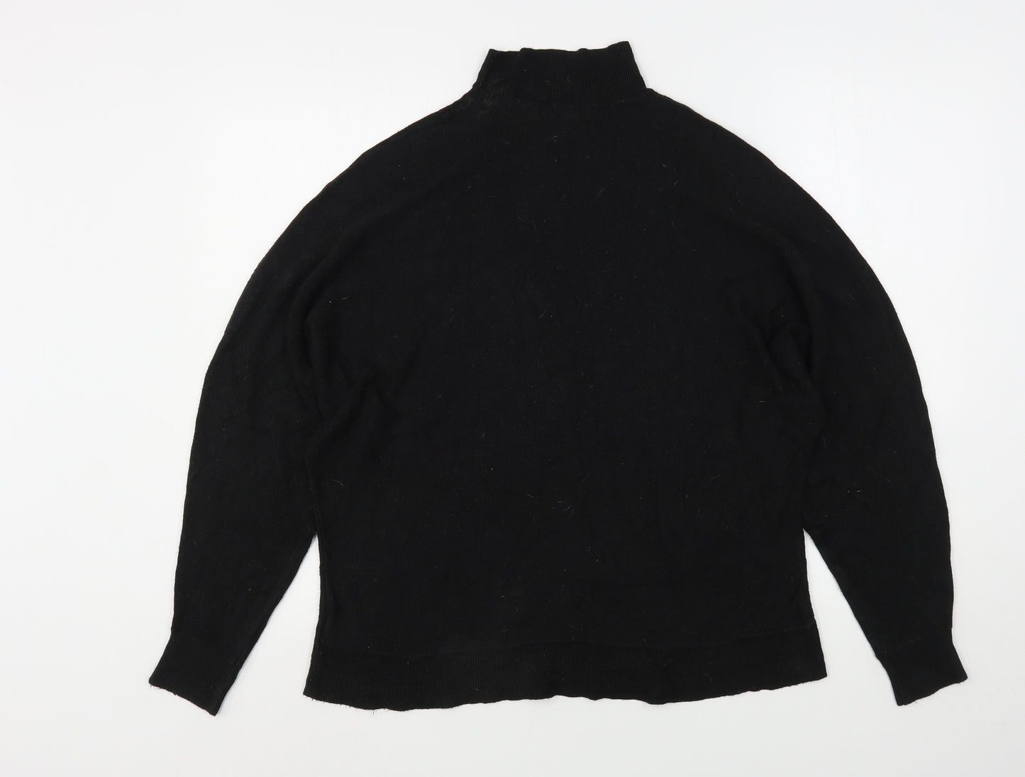 F&F Womens Black High Neck  Acrylic Pullover Jumper Size 16