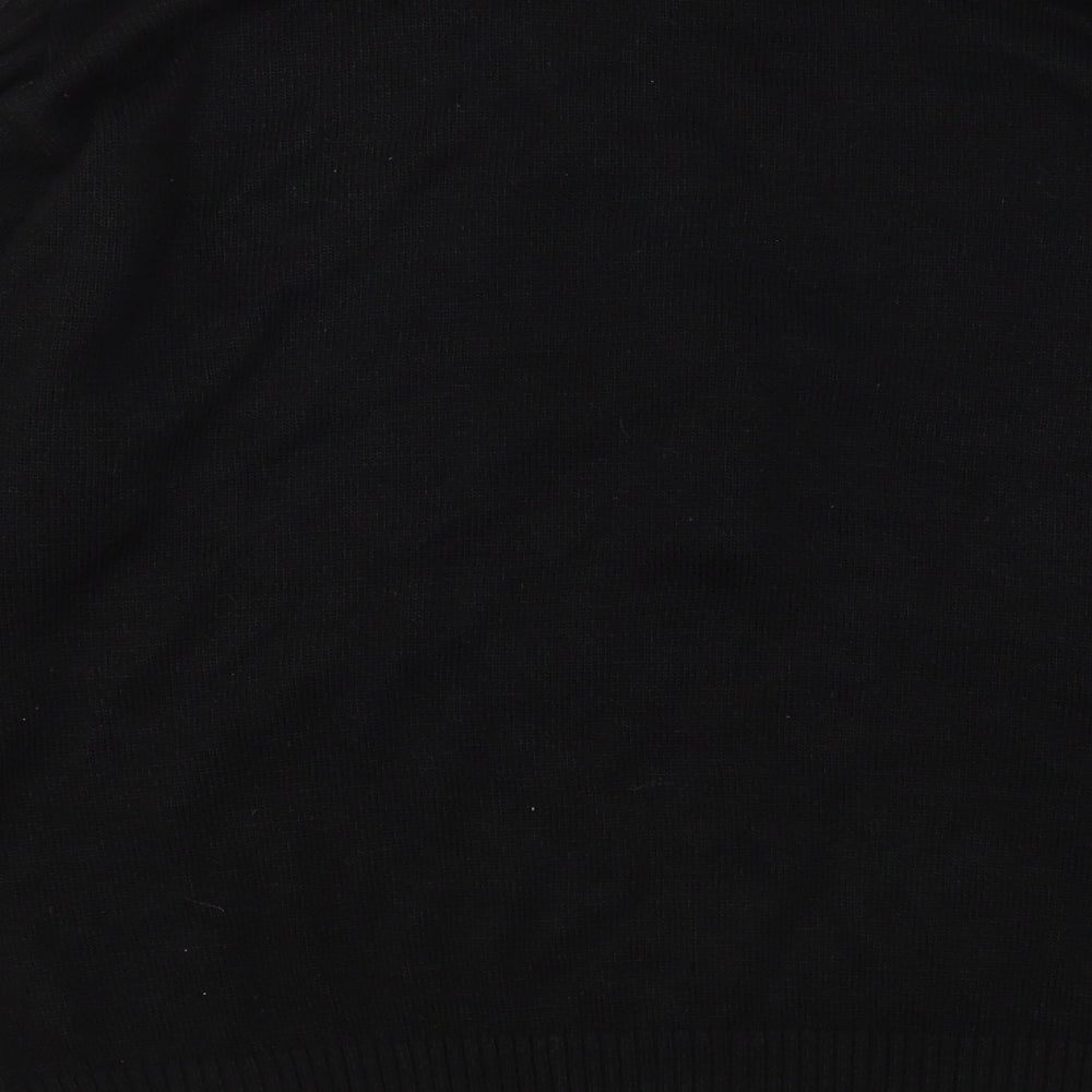 Compliments Womens Black Round Neck  Acrylic Pullover Jumper Size 16