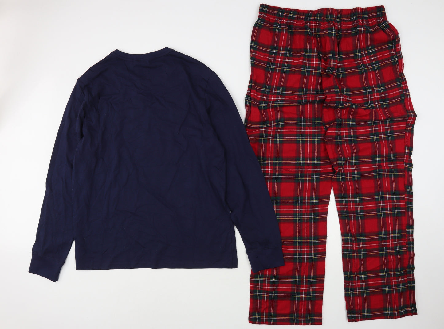 George Mens Multicoloured Plaid Cotton  Pyjama Set Size L   - Christmas