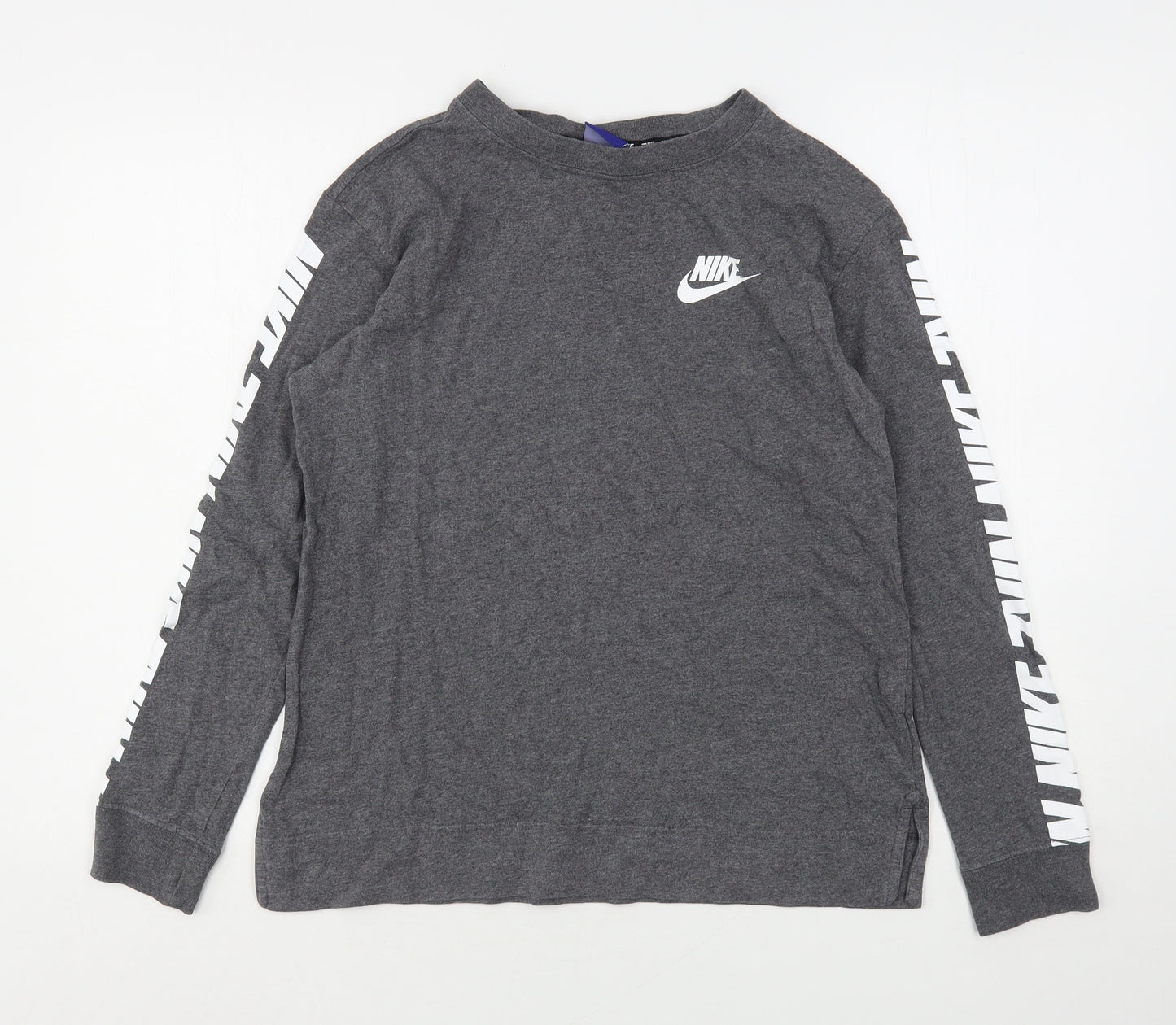 Nike Mens Grey  Cotton  T-Shirt Size S Round Neck