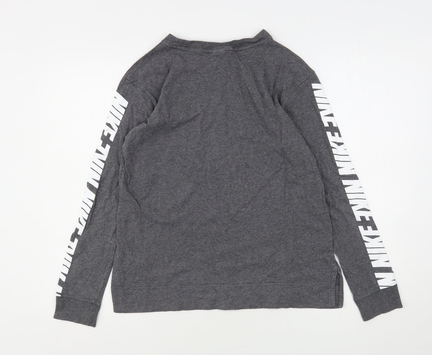 Nike Mens Grey  Cotton  T-Shirt Size S Round Neck
