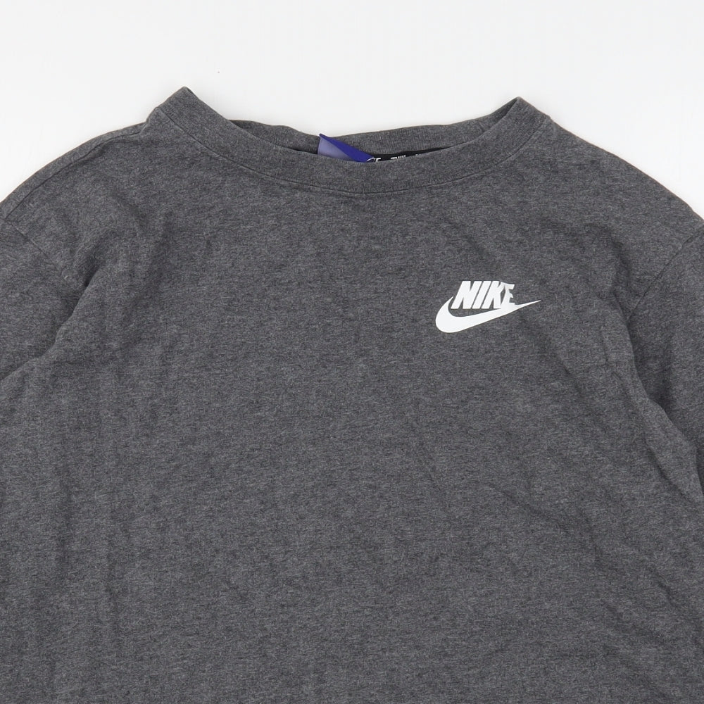 Nike Mens Grey  Cotton  T-Shirt Size S Round Neck