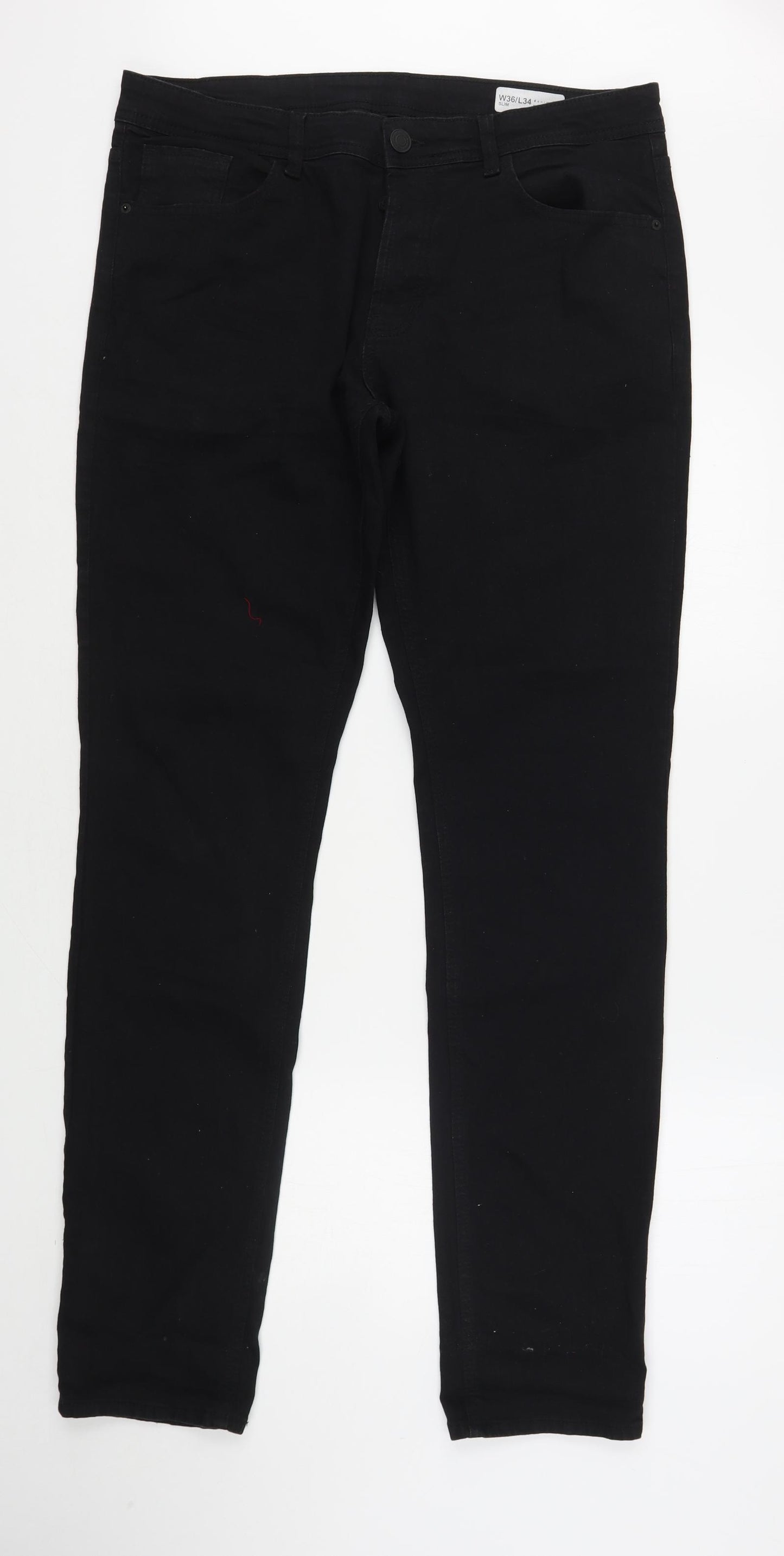 Denim Co Mens Black  Cotton Skinny Jeans Size 36 L34 in Regular