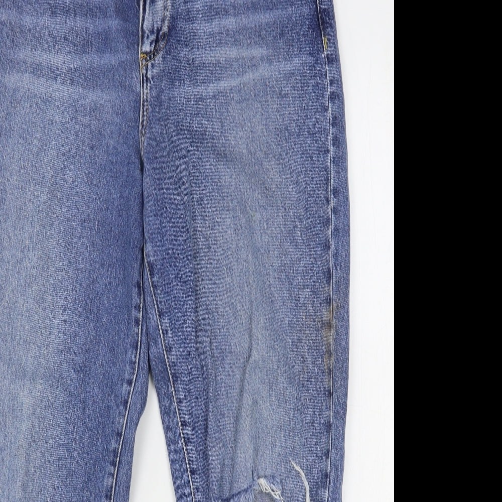 New Look Womens Blue  Cotton Mom Jeans Size 12 L28 in Regular