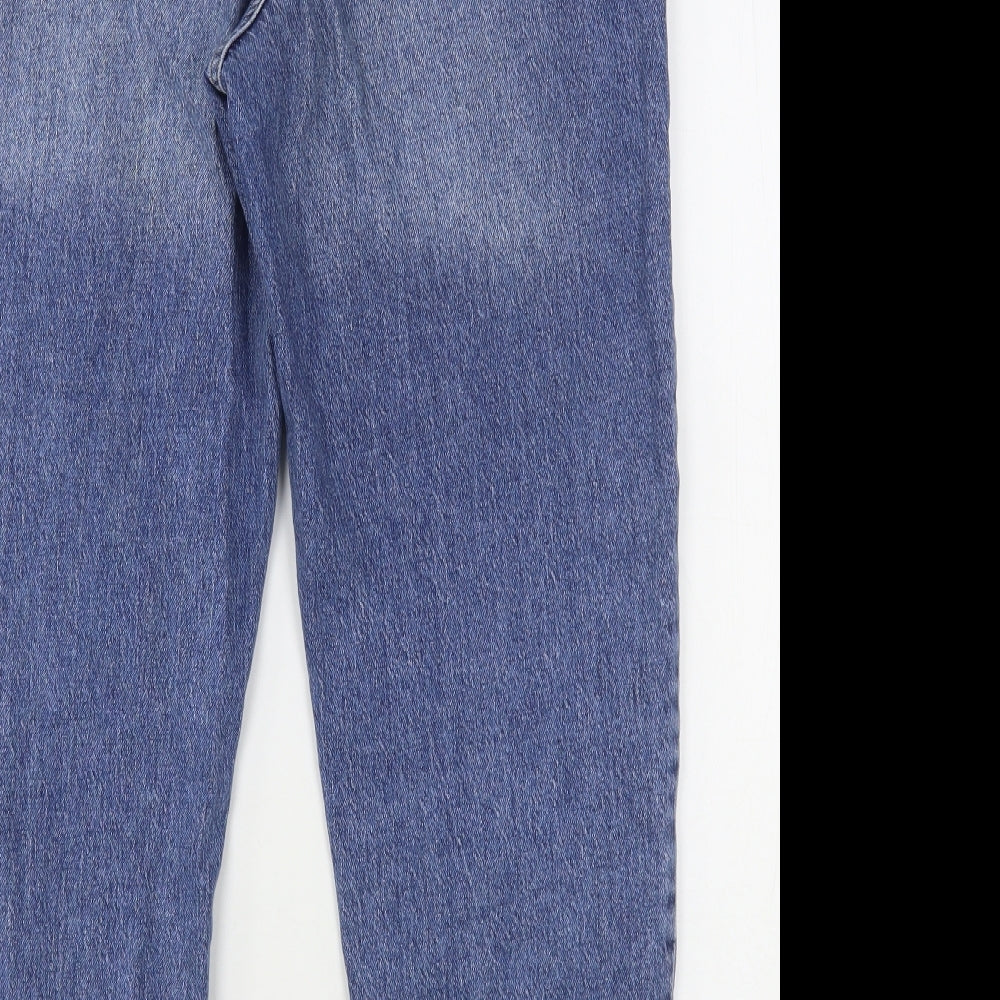 New Look Womens Blue  Cotton Mom Jeans Size 12 L28 in Regular