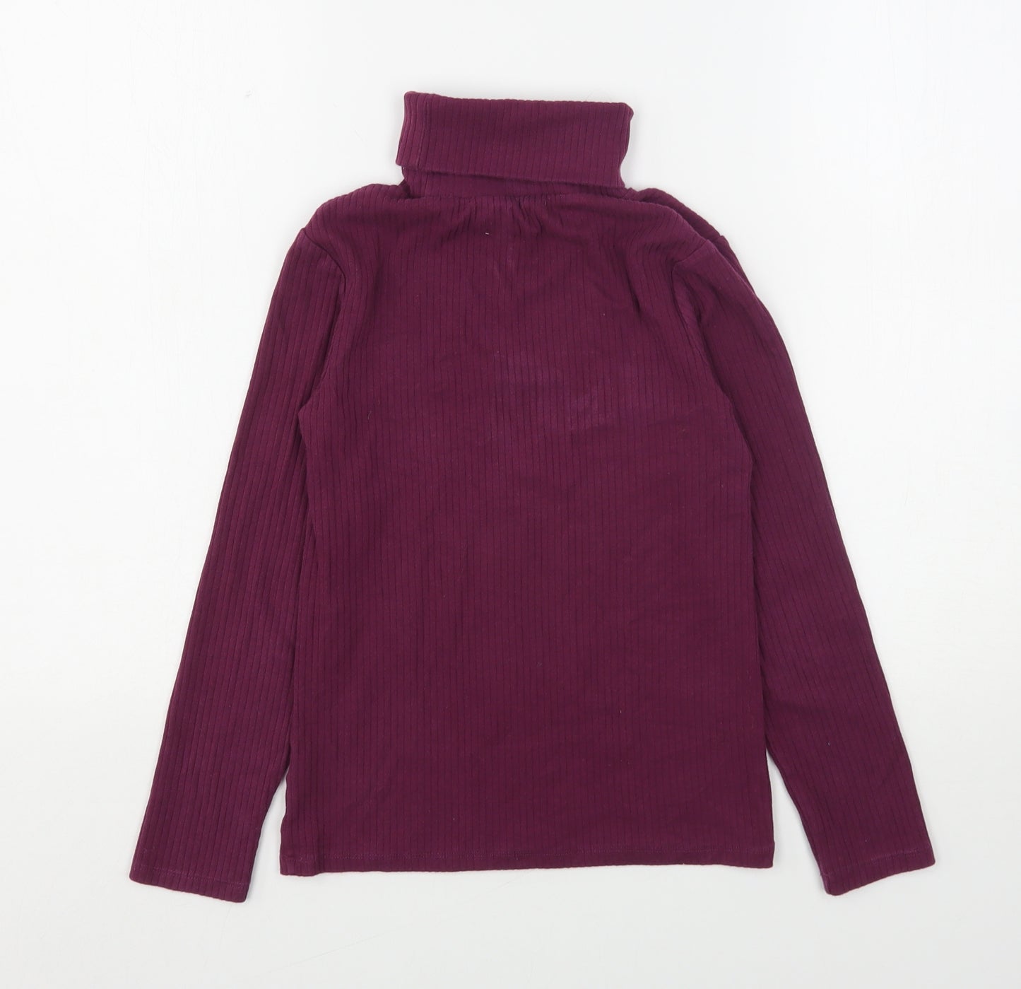 NEXT Girls Purple Roll Neck  Cotton Pullover Jumper Size 11 Years