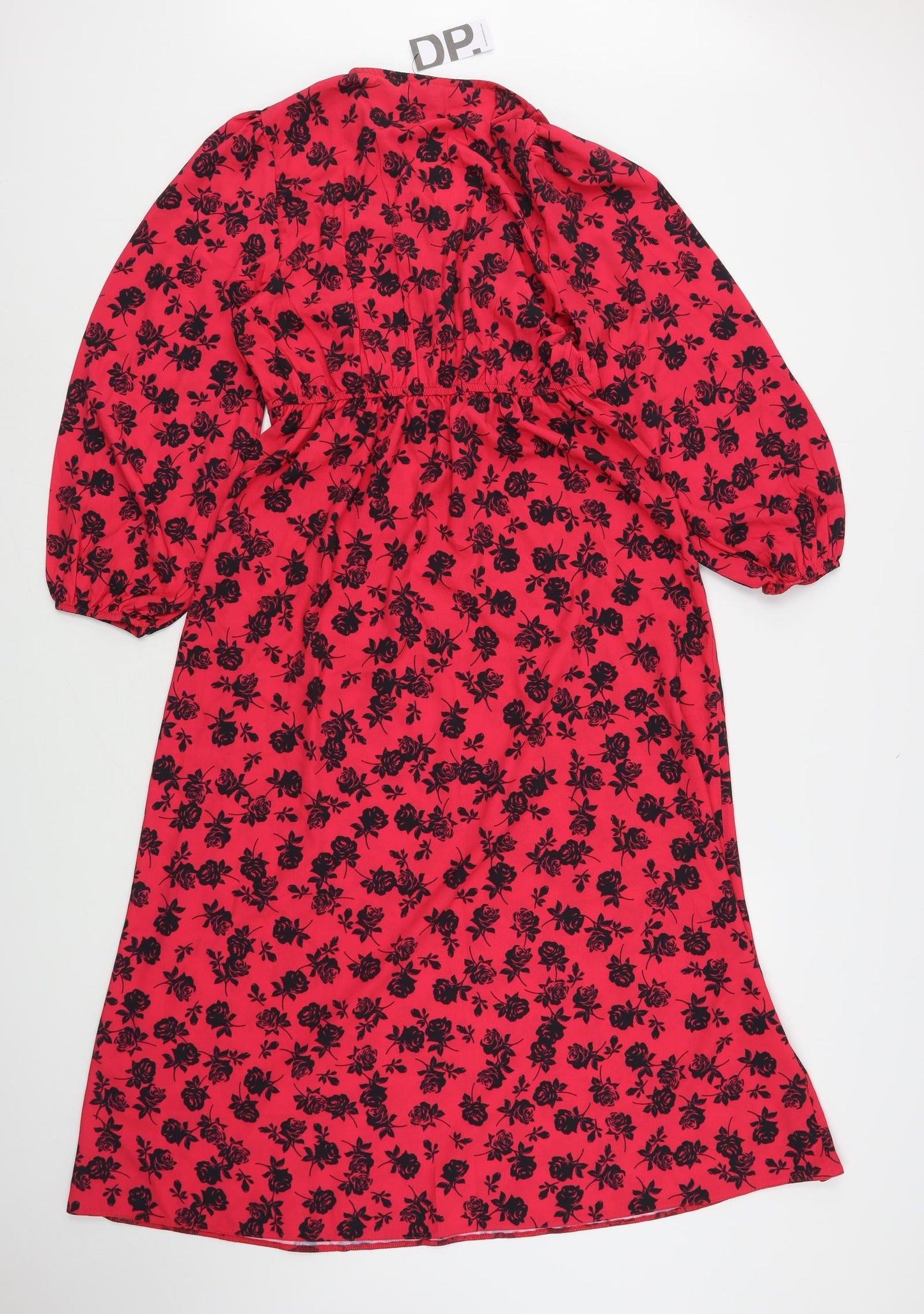 Dorothy Perkins Womens Multicoloured Floral Polyester A-Line  Size 12  V-Neck