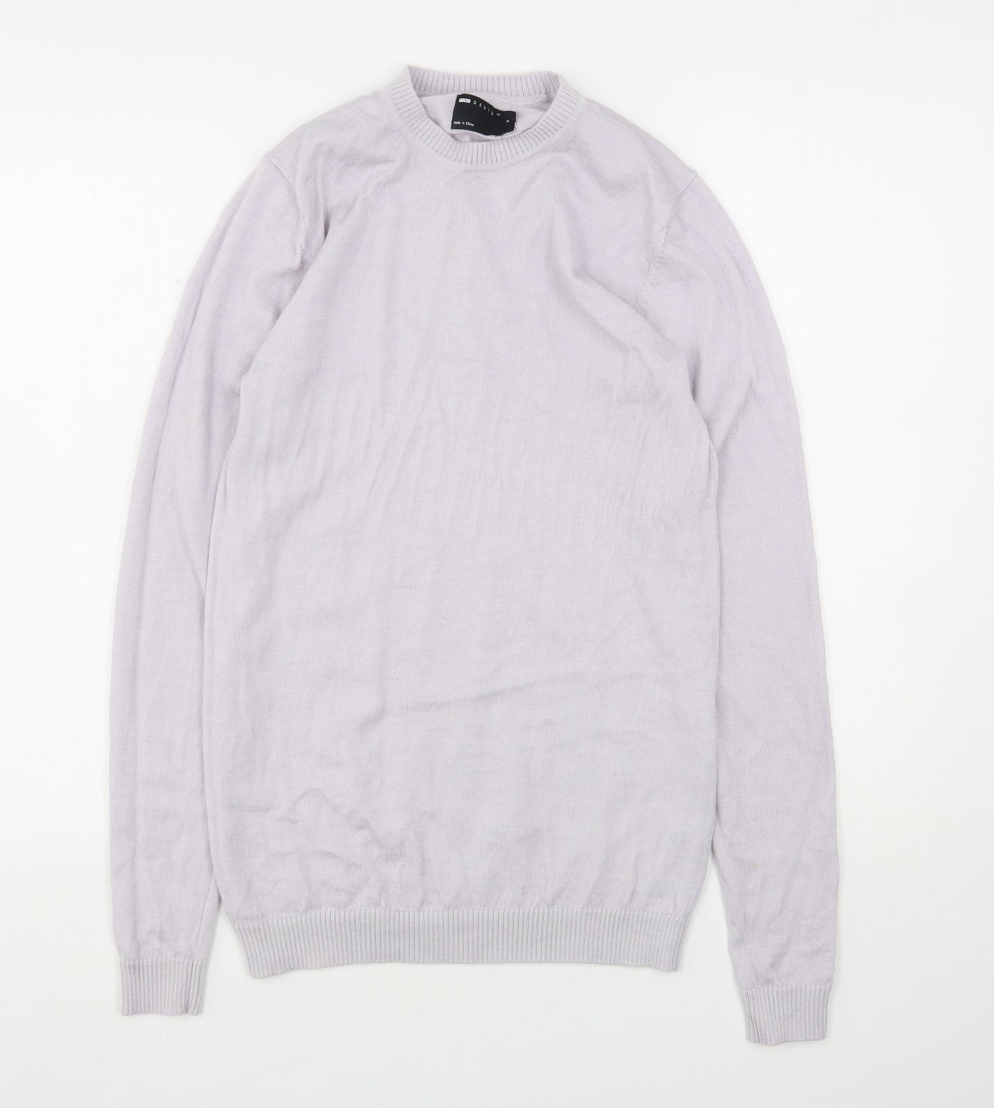 ASOS Mens Grey Round Neck  Wool Pullover Jumper Size M