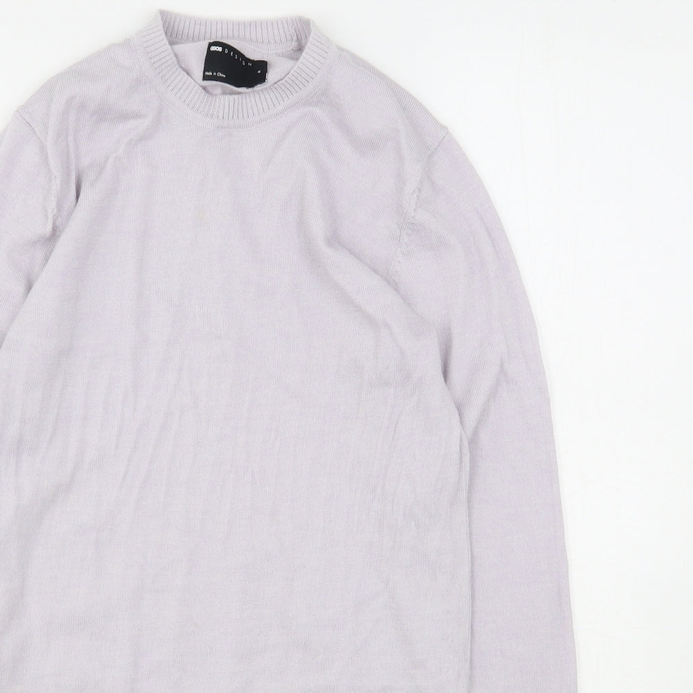 ASOS Mens Grey Round Neck  Wool Pullover Jumper Size M
