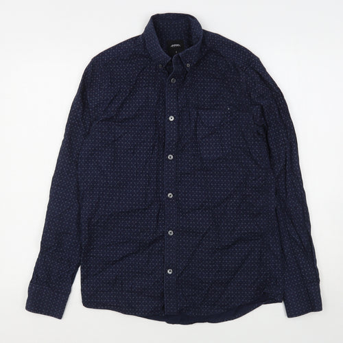 Burton  Mens Blue Paisley Cotton  Button-Up Size S Collared