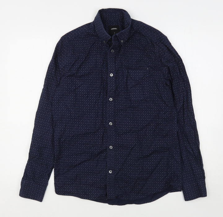 Burton  Mens Blue Paisley Cotton  Button-Up Size S Collared