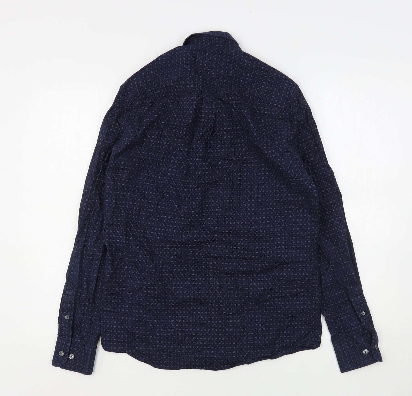 Burton  Mens Blue Paisley Cotton  Button-Up Size S Collared