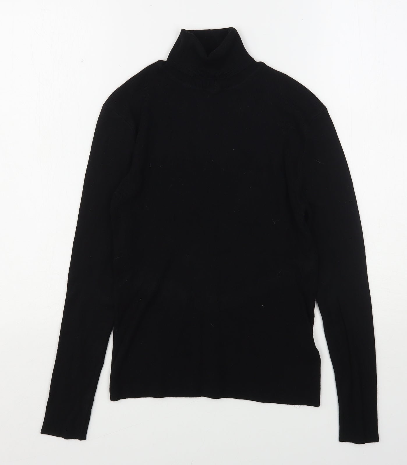 Primark Womens Black Roll Neck  Viscose Pullover Jumper Size 12