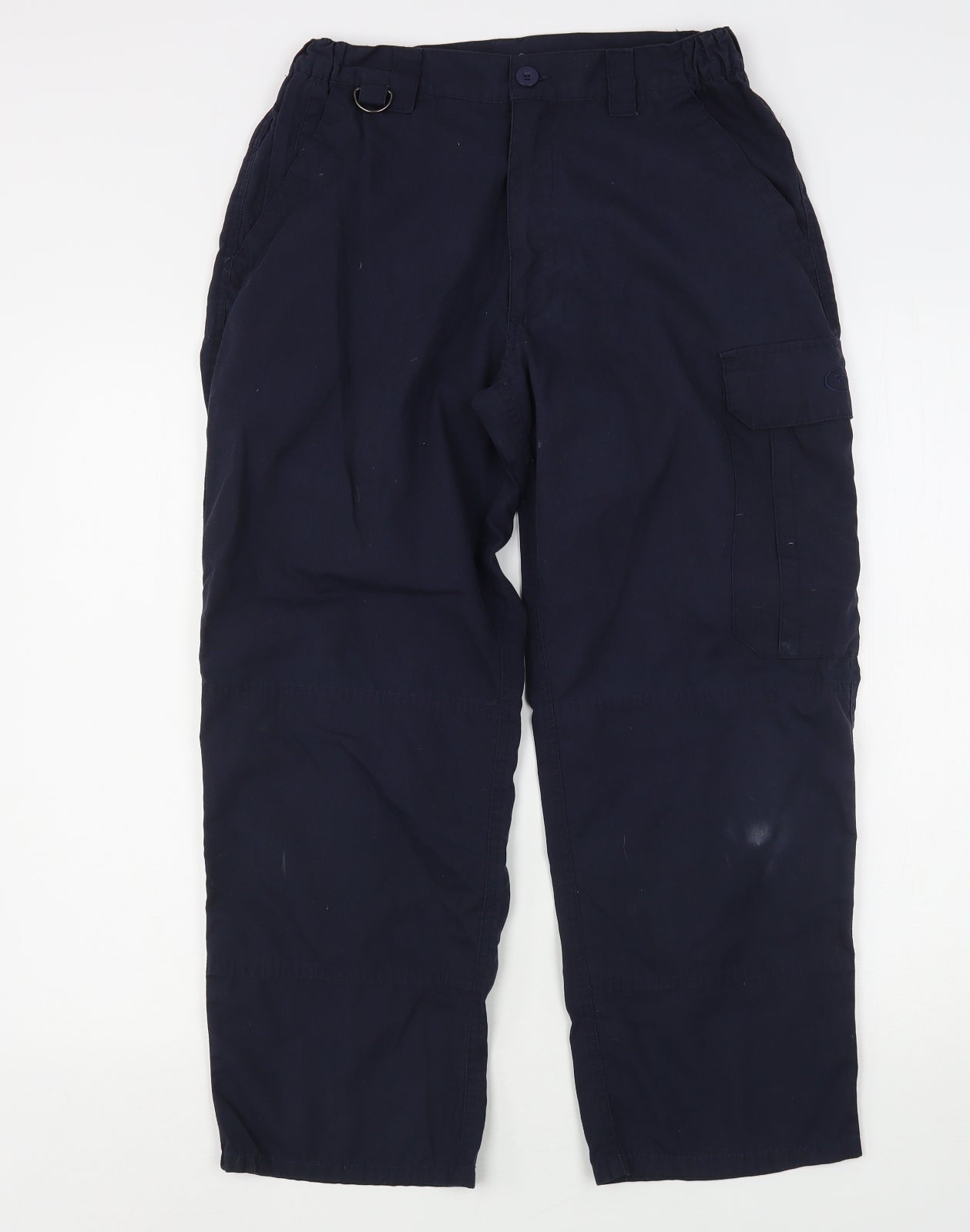 David Luke Mens Blue  Polyester Cargo Trousers Size 30 L26 in Regular