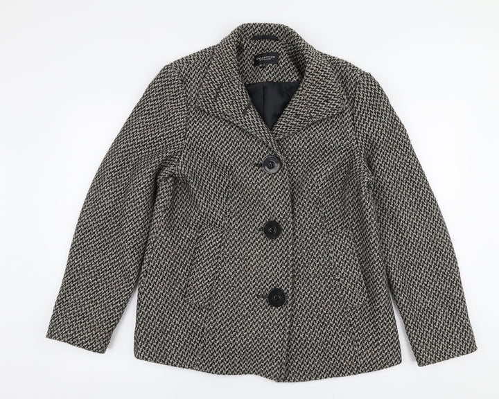 Debenhams Womens Beige Overcoat Coat Size 14 Button