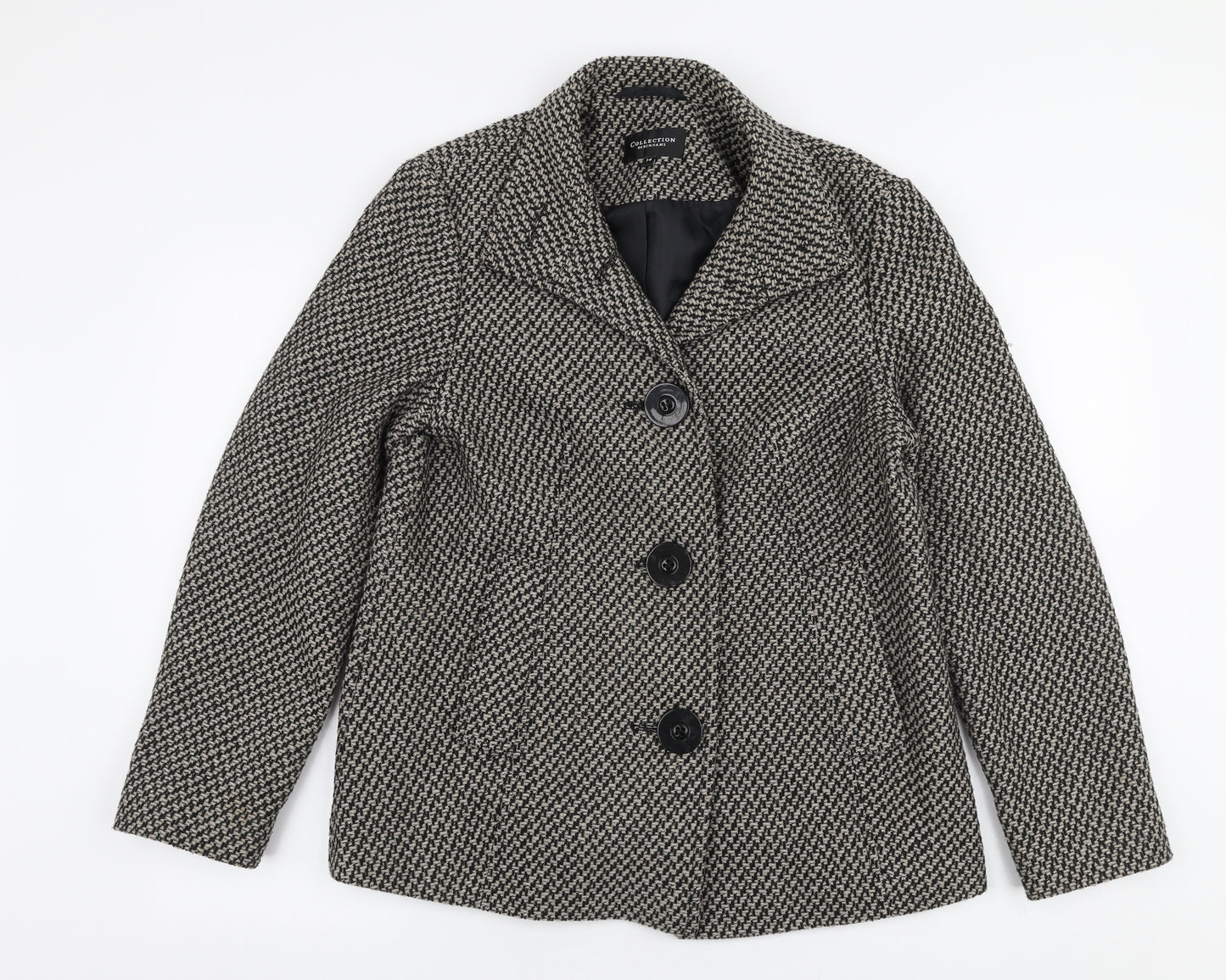 Debenhams Womens Beige   Overcoat Coat Size 14  Button