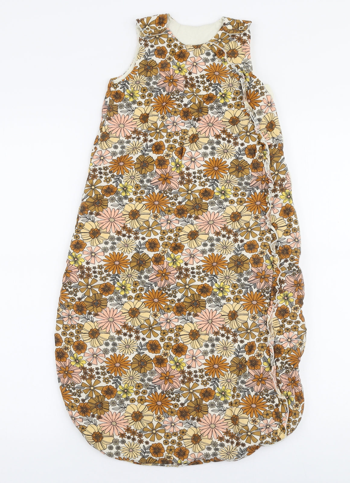 TU Girls Brown Floral Viscose Babygrow One-Piece Size 18-24 Months  Zip - Sleeping bag