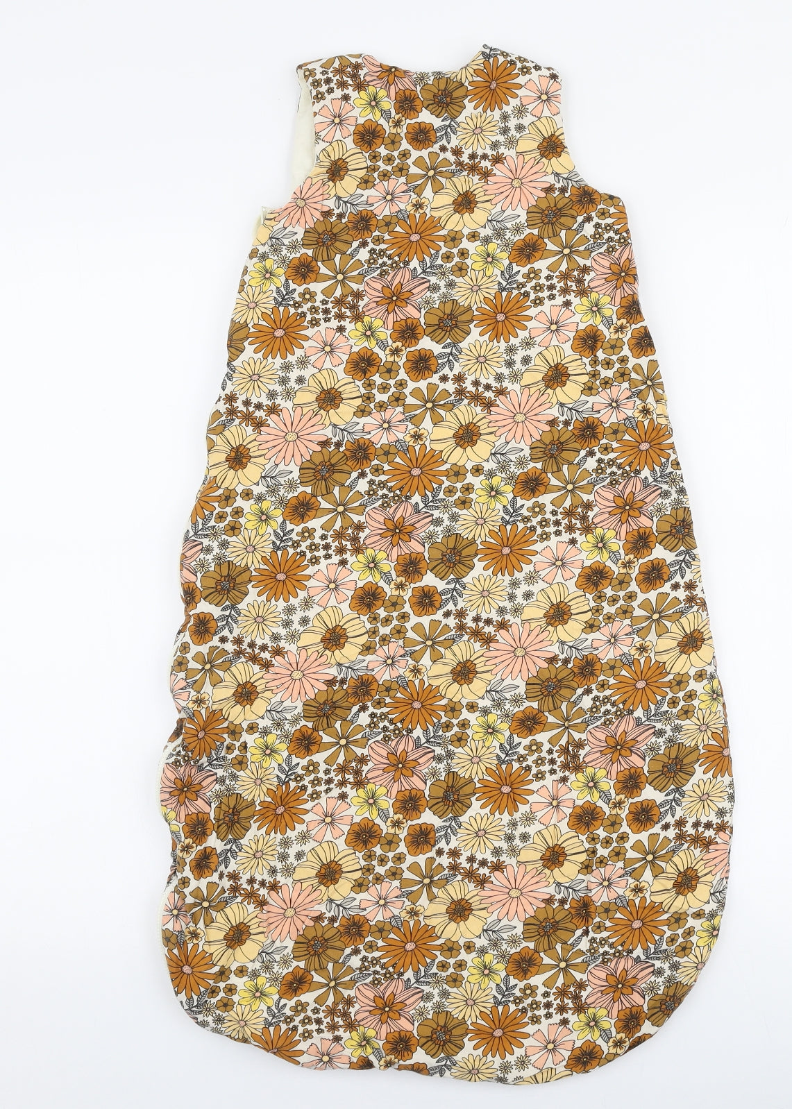 TU Girls Brown Floral Viscose Babygrow One-Piece Size 18-24 Months  Zip - Sleeping bag