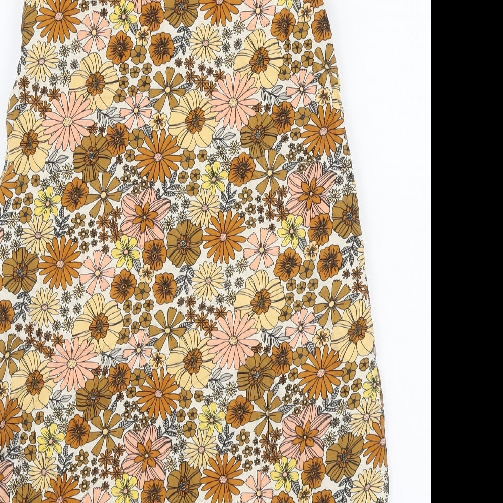 TU Girls Brown Floral Viscose Babygrow One-Piece Size 18-24 Months  Zip - Sleeping bag