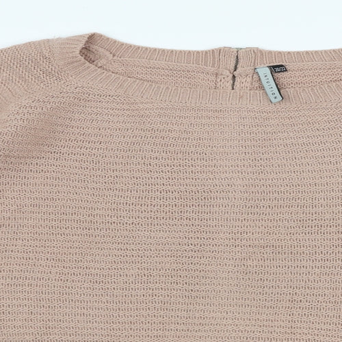 Intuition Womens Pink Round Neck  Acrylic Pullover Jumper Size 20