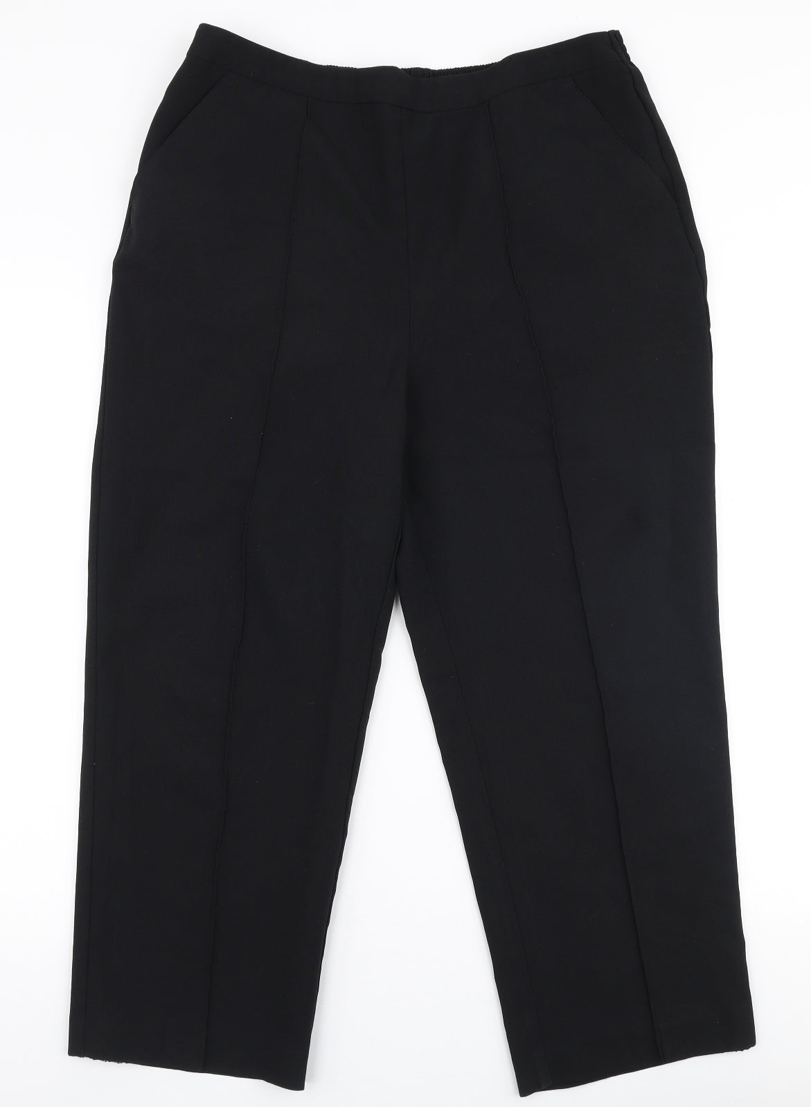 Isle Essentials Womens Black  Polyester Trousers  Size 16 L24 in Regular