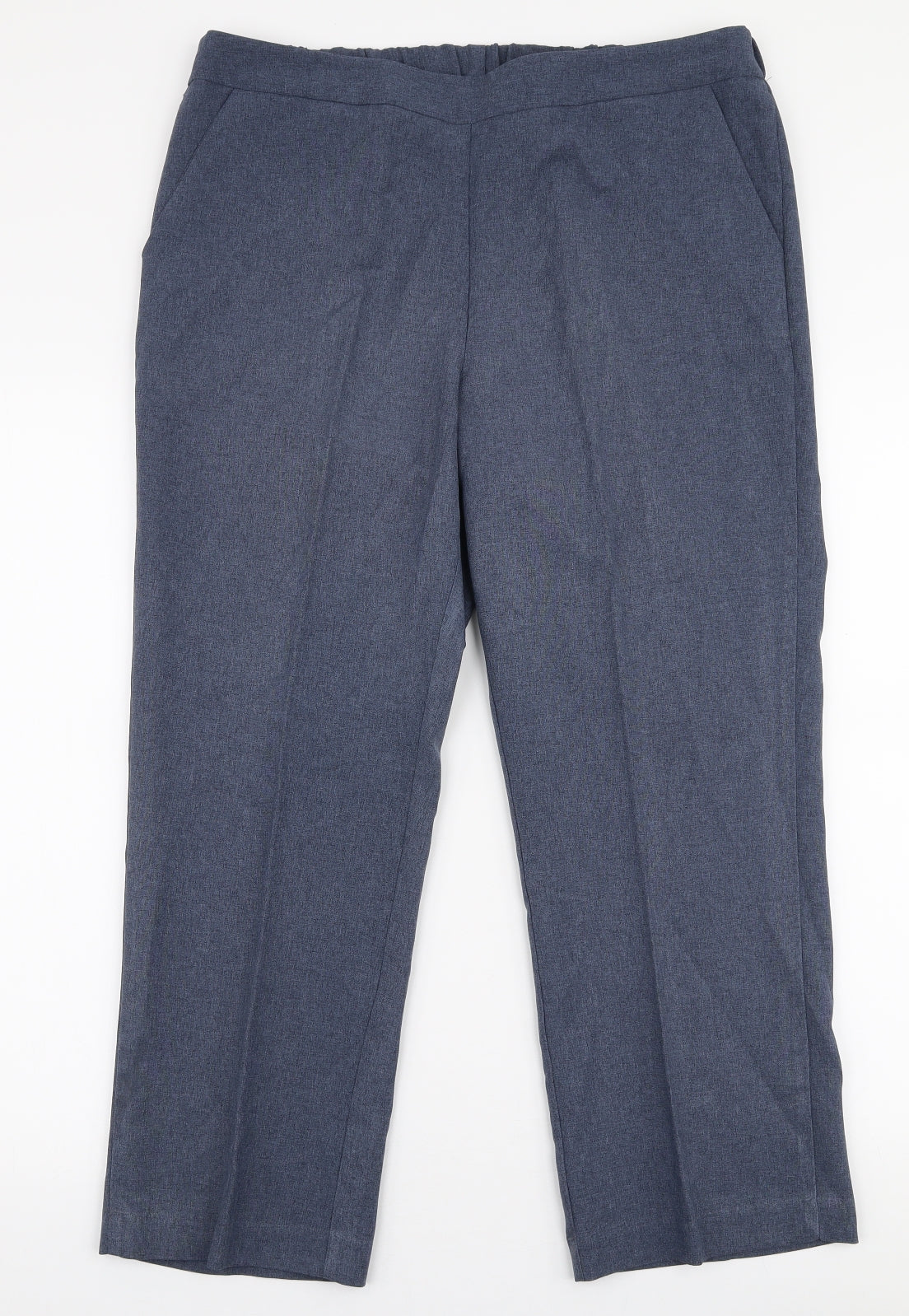 Bonmarche Womens Blue  Polyester Trousers  Size 14 L25 in Regular