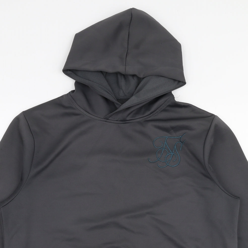 SikSilk Mens Grey  Polyester Pullover Hoodie Size XS