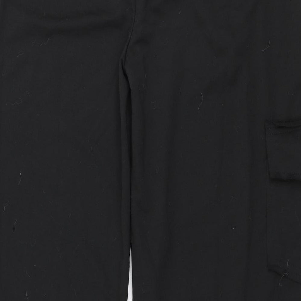 Preworn Womens Black  Polyester Cargo Trousers Size 2XL L29 in Regular Drawstring