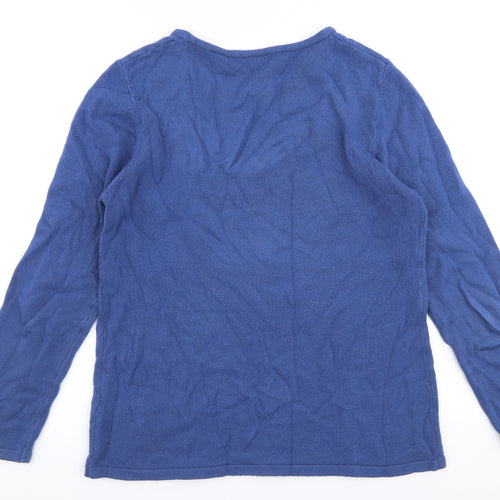 Anna Rose Womens Blue Round Neck  Polyester Pullover Jumper Size L
