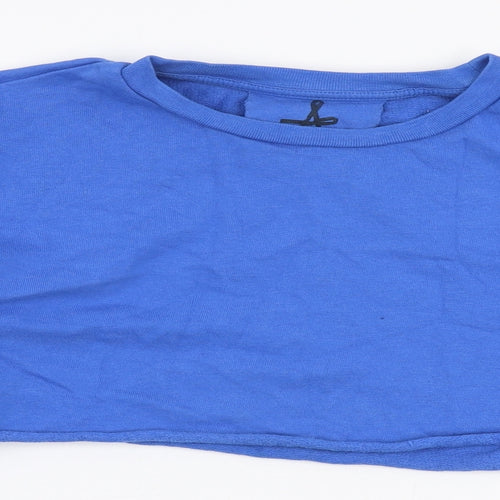 Atmosphere Womens Blue  Polyester Pullover Sweatshirt Size 10  Pullover - Distressed arms